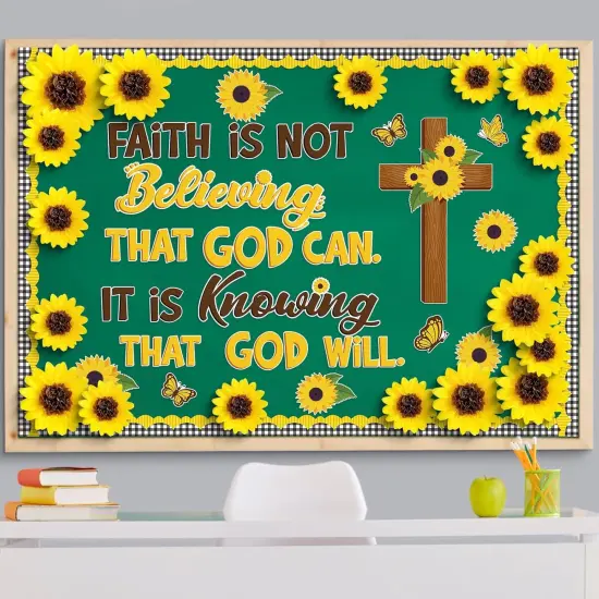 Christian Bulletin Board Decoration Set 3D Sunflower Classroom Decorations {1}