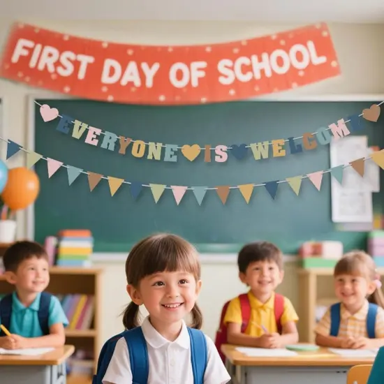 Everyone is Welcome Banner, First Day of School Large Classroom {5}