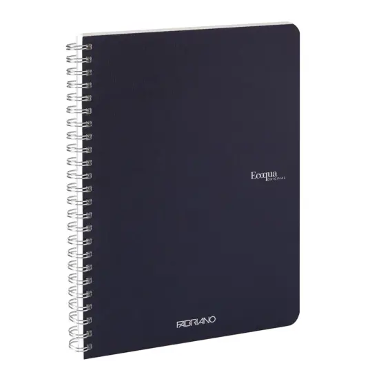 Fabriano Ecoqua Original Spiral-Bound Notebook, A5, 70 Sheets Navy {2}