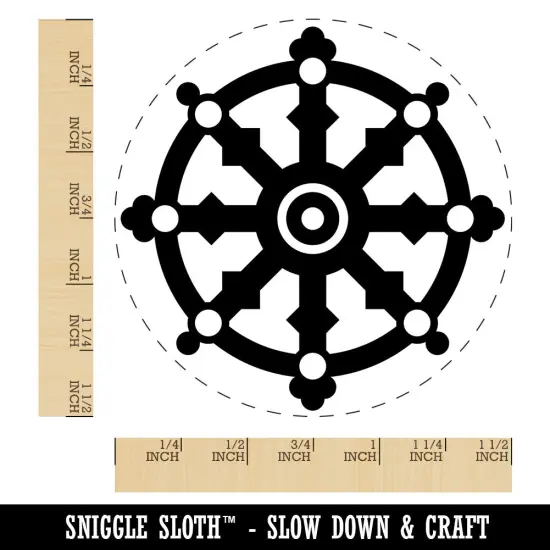 Dharma Wheel of Law Buddhism Hinduism Religion Dharmachakra Self-Inking Rubber Stamp Black {1}