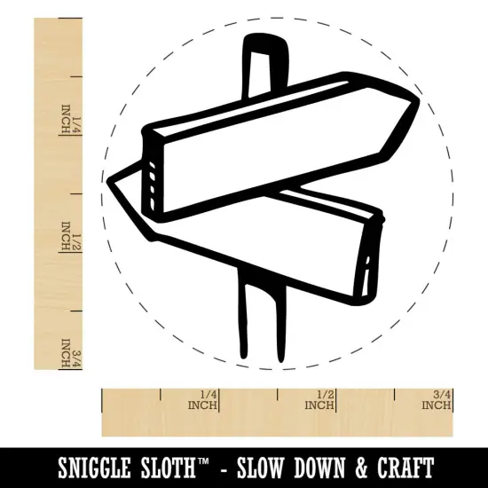 Crossroads Sign Diverging Paths Choices Decisions Self-Inking Rubber Stamp Purple {1}