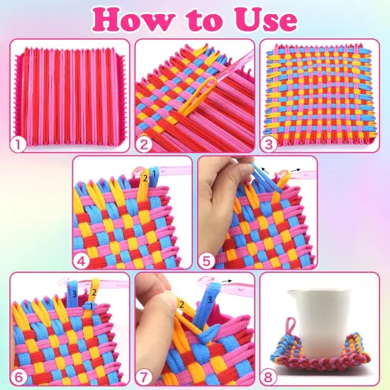 12 Colors Weaving Loom Kit Toys for Kids and Adults, {4}