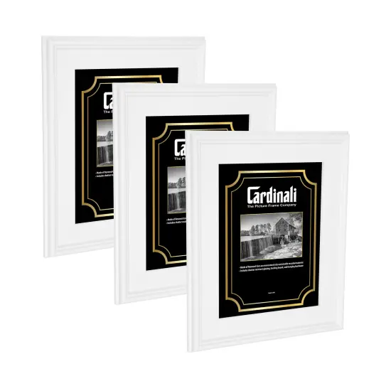 Cardinali Plein Air, White 16x20" Picture Frame with Acrylic Glazing & Cardboard Backing, for Photography or Canvas Frame, 3 Wide Moulding, 1/2 Rabbet Depth, D-Ring Hangers Included {1}