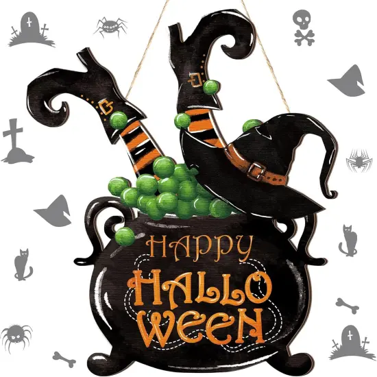 Halloween Welcome Door Sign - (Witch) {1}