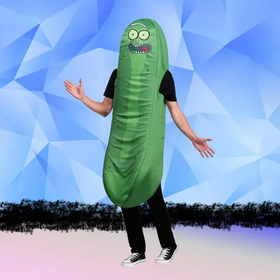 Hilarious Foam Pickle Rick Costume Adult Green Cartoon Tube Suit {4}