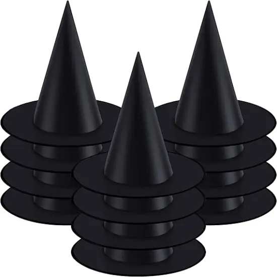 12 Pieces Halloween Black Witch Hat {1}