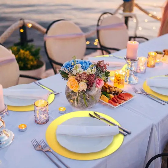 100 Pieces Round Paper Placemats Disposable Table Mats Mirror Foil Decorative Place Mats for Dining Wedding Table Decoration Banquet Birthday Festive Party(Gold) {4}