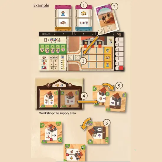 Rio Grande Games: Resafa - Strategic City Building Board Game, Economic Management, Ancient Desert Theme, Family Friendly, Ages 14+, 1-4 Players {6}