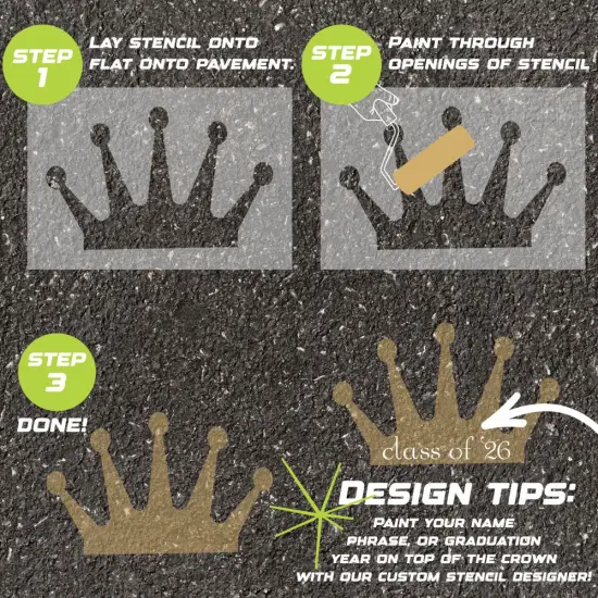 Crown Parking Space Stencil | High School Senior Parking Spot Stencil | Reusable Stencil | Stencil Ease | {3}