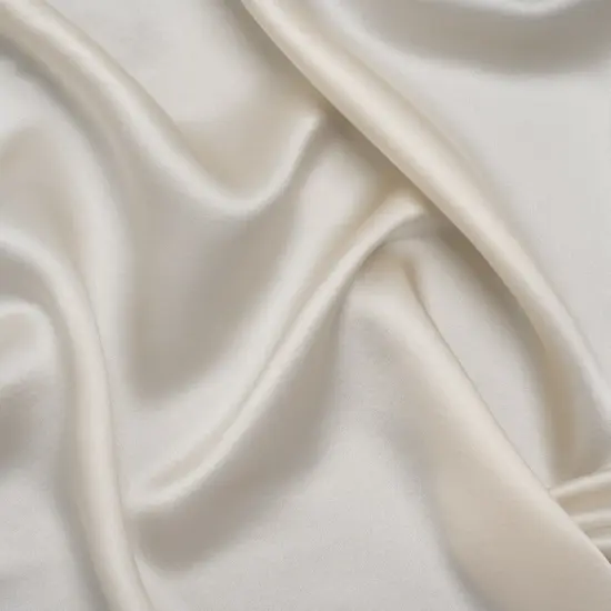 1 Yard Lightweight Silk Satin Fabric Ivory Solid Luxury Deadstock 53 inch Width {2}