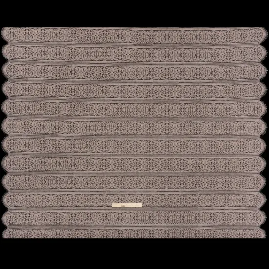 1 Yard Taupe Re-Embroidered Lace Fabric Floral Medallion Stripes Finished Edge Sheer 50 Inch Width {4}