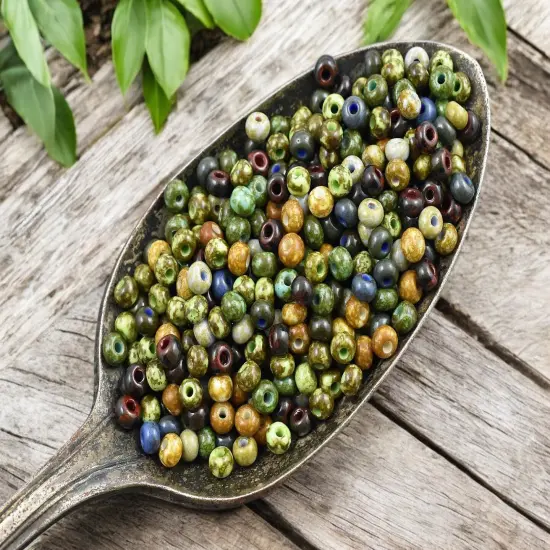 50G Mixed Picasso Czech 6/0 Seed Beads {1}