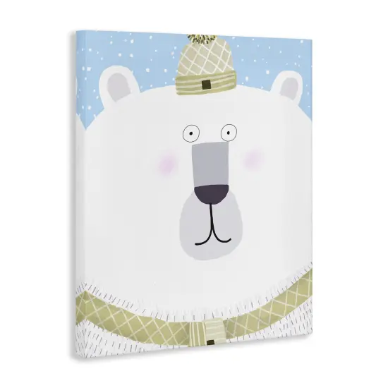 Stupell Industries Polar Bear with Falling Snow Canvas By Carla Daly {3}