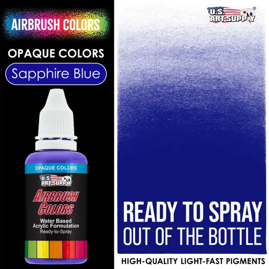 Sapphire Blue, Opaque Acrylic Airbrush Paint, 1 oz. {2}