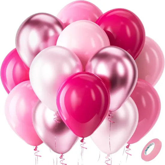 Pink Balloons Set,60pcs 12 inch Metallic Pearl Pink(Multiple Pink) {1}