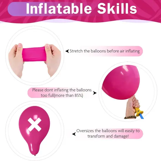 Pink Purple Blue Balloons 60 Pcs Hot Pink(Hot Pink Teal Purple) {4}