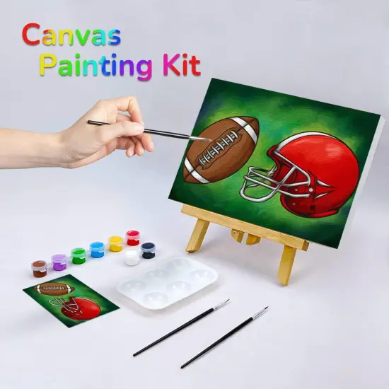 Pre Drawn Canvas Painting Kit - 8x10 (Rugby Football) {2}