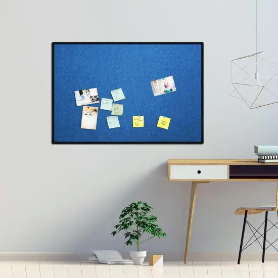 Cork Linen Bulletin Board - 36 X 24 Inch (Blue) {4}