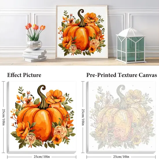 Pumpkin Framed Paint by Numbers Kit - 10x10 inch {3}