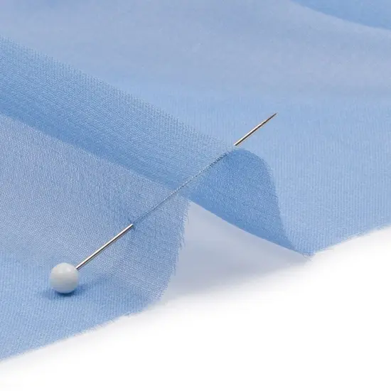 1 Yard Silk Chiffon Solid Regatta Blue Fabric Lightweight 44 Inch Width {2}