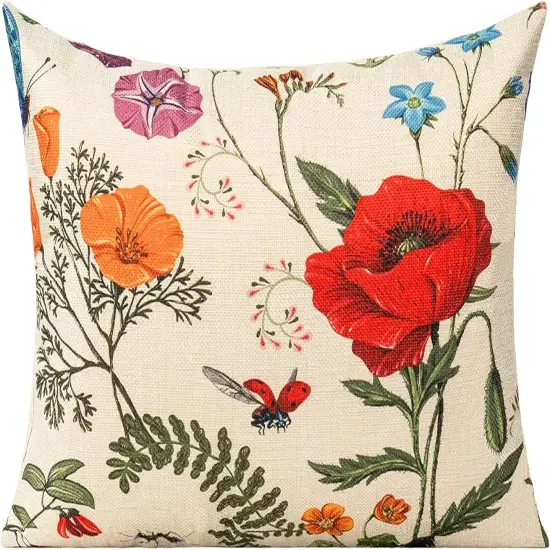 12x20 Throw Pillow Covers Set of 2 Outdoor Summer Spring Garden Flowers Farmhouse D&eacute;cor Outside Furniture Bench Decorative Cushion Cases for Patio Sofa Couch Chair Bed {2}