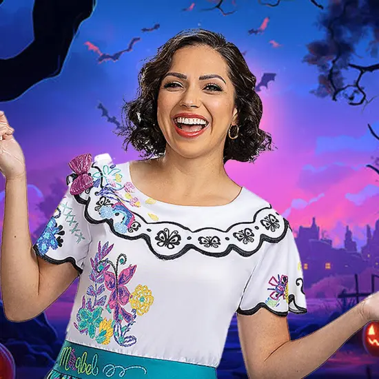 Teen Deluxe Disney Encanto Mirabel Madrigal Costume Printed Dress Bow {2}