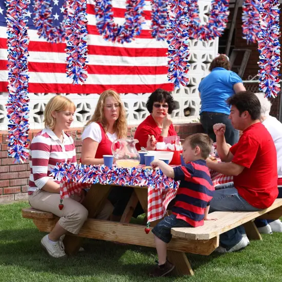 50FT Glitter Tinsel Garlands with Star for 4th of July Decorations {4}