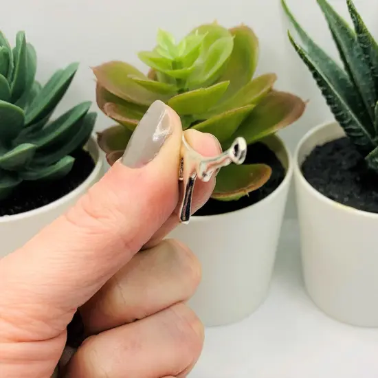 Silver Blood Drip Connector Charms, 41x22mm {5}