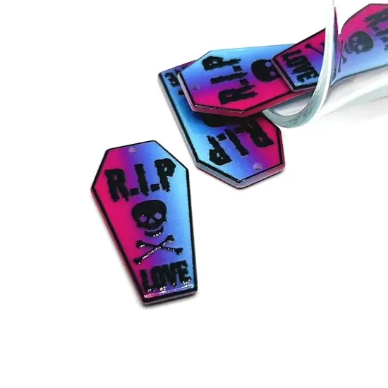 Punk Valentine's Day RIP Coffin Charms, 40x21mm {1}