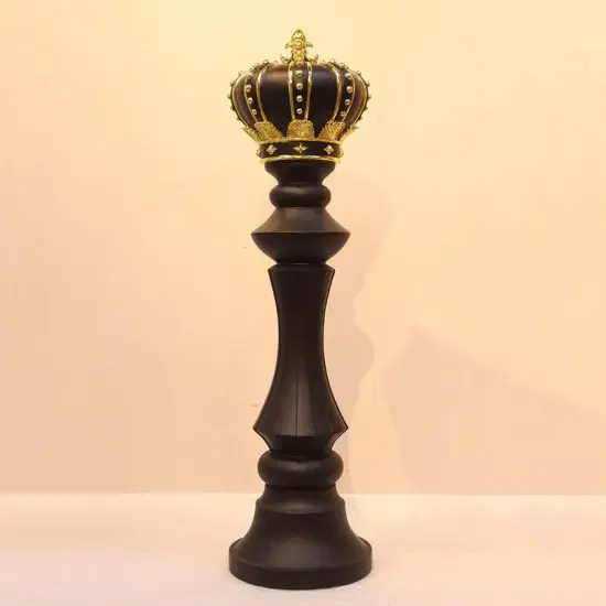 Black King Chess Piece Life Size Statue {6}