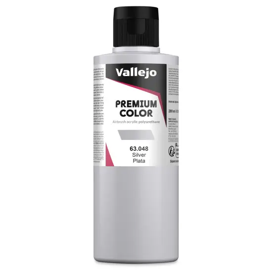 Vallejo Premium Airbrush Colors - 200 ml, Silver {1}