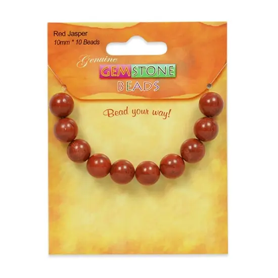 6 Packs of Red Jasper Beads Pack of 10 {1}