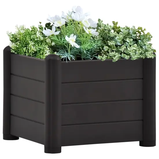 vidaXL Garden Raised Bed PP Anthracite 16.9"x16.9"x13.8" {1}