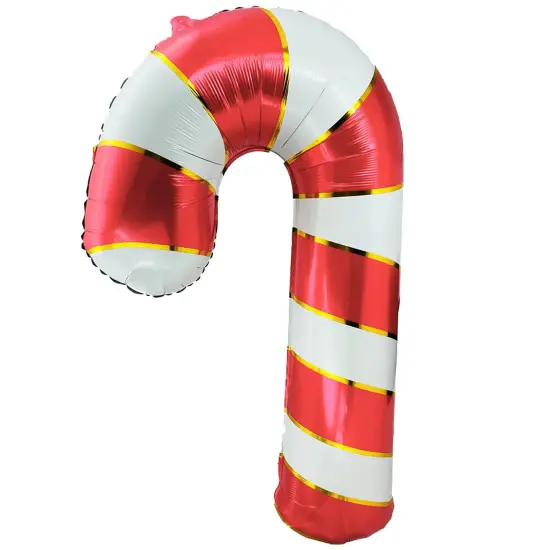 LA Balloons&reg; 37 Inch Candy Cane Red & White Foil Balloon {1}