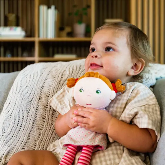 HABA Soft Baby Doll Roya - 10" Rag Doll with Red Pigtails, Pink Dress - Machine Washable HABA Doll - Ideal Soft Doll for 2 Year Old Girls Multicolor {7}