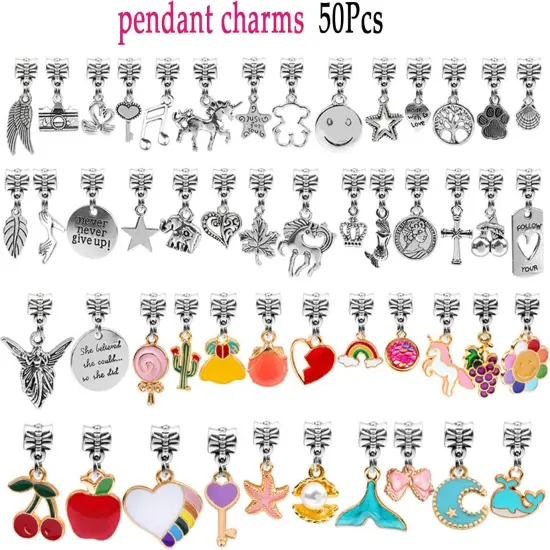 162Pcs DIY Charm Bracelet Making Kit Bangle Bracelets Kit {3}