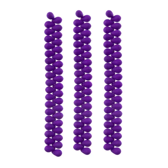 John Bead 114pcs 6x9mm Czech Glass White Alabaster Velvet Drop Bead Strands Violet {3}