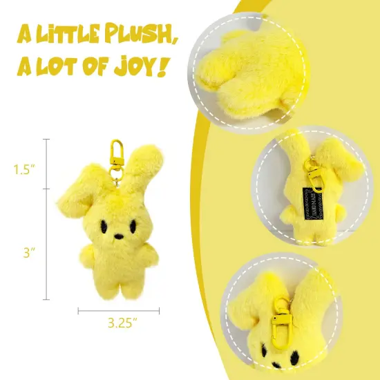 Wrapables Cute Plush Keychain Pendant Charm for Bag, (Set of 2) Bunnies {2}