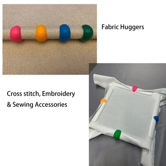 Dielianyi 14 Pcs Fabric Huggers Cross Stitch Silicone Thread Spool Holders Embroidery Sewing Cotton Reel Tidy Clips Embroidery Clips with Magnetic Fabric Clips {5}