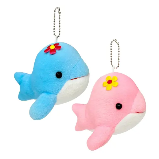 Wrapables Cute Plush Keychain Pendant Charm for Bag, (Set of 2) Whales {1}