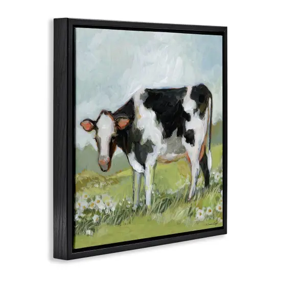Stupell Industries Black And White Cow Floating Frame By Susan Winget {9}