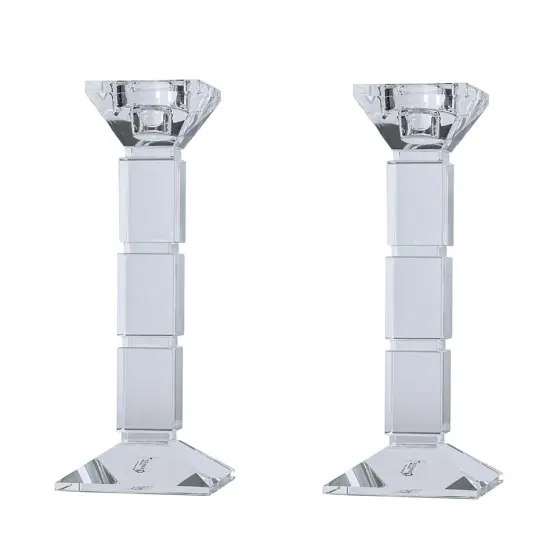Crystal Candlesticks Square Design Set of Two {1}