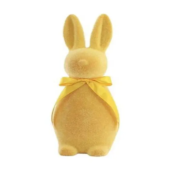 16" Flocked Button Nose Bunny (WH0139) Cream {5}