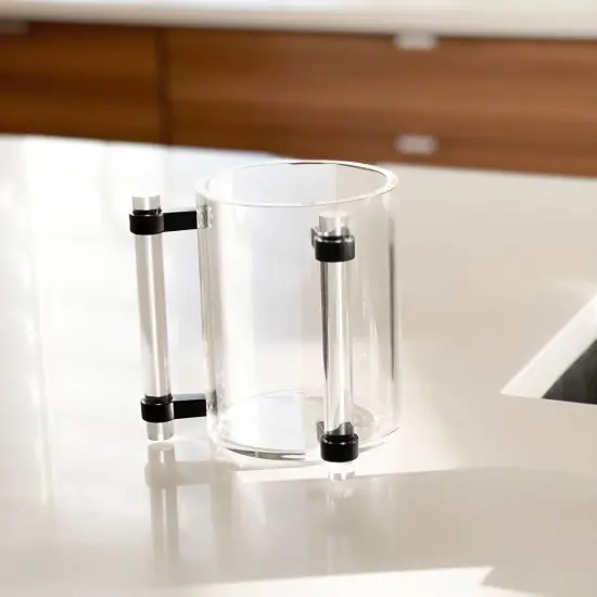 Lucite Wash Cup with Elegant Handles Silver {5}