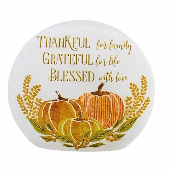 Stony Creek 6.5 Inch Beautiful Bounty Pre-Lit Orb Thanksgiving Lighted Glass Accent , Thanksgiving Decor Autumn Thanksgiving THANKFUL {3}