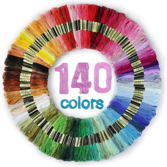 Premium Rainbow Color Embroidery Floss 140 Skeins Per Pack {1}