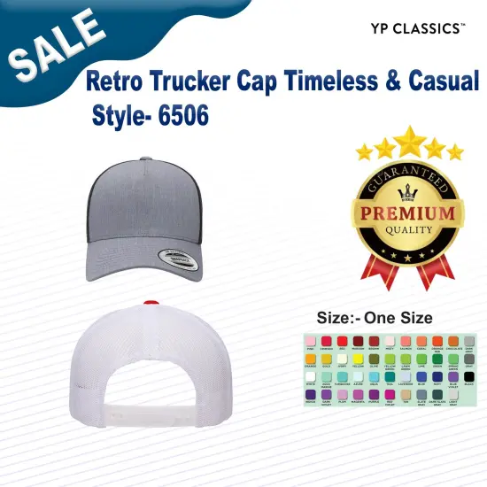 YP Classics&reg; Retro Trucker Cap Timeless & Casual Style NAVY {2}