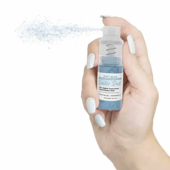 Bakell - Soft Blue Luster Dust (4g, 1x Pump) Edible Vegan Dust & Paint for Baking, Desserts and Beverages {3}