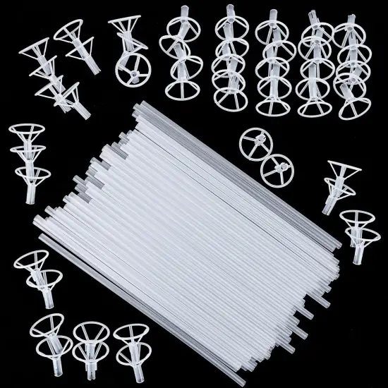 50pcs Balloon Sticks and Cups - 16in Clear Bobo Balloon Holders for Large Balloons - Birthday, Graduation, Wedding Party Decorations {5}