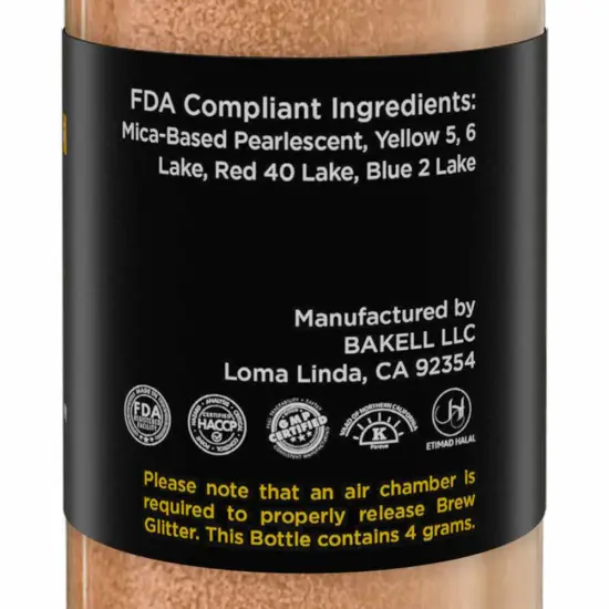Brew Glitter - Bronze Edible Drink Glitter (4g, Mini Spray Pump) for Beer, Cocktails and Beverages {6}